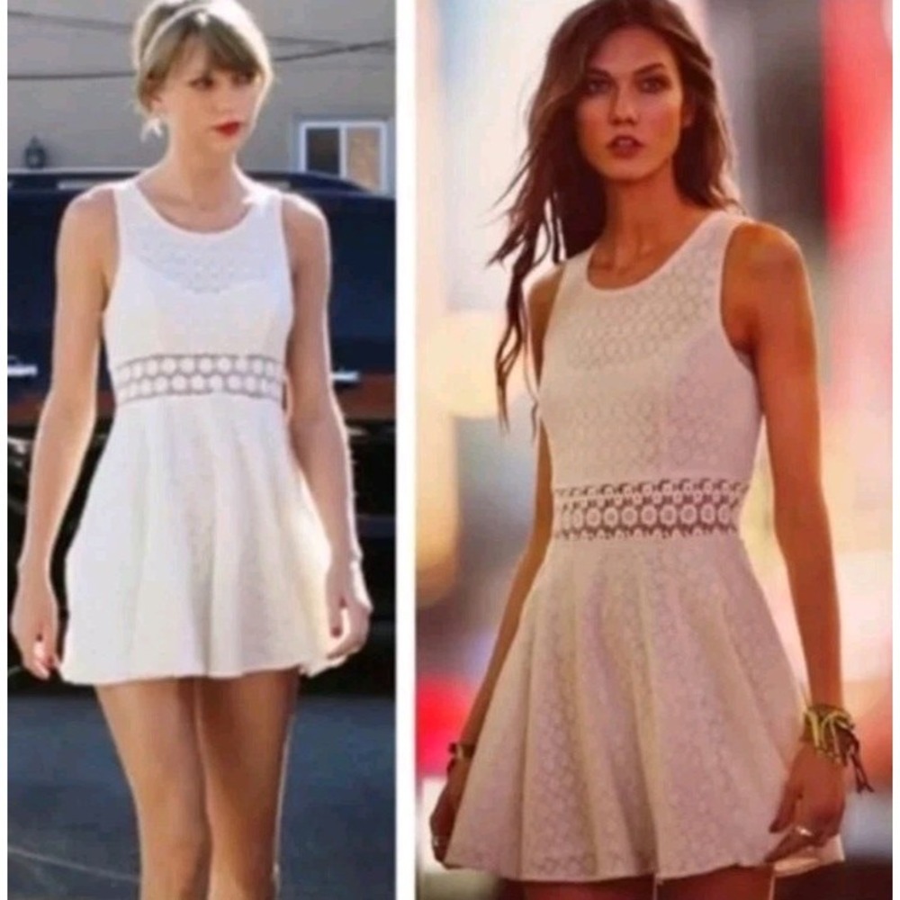 Free‎ People Mini Dress 8 Daisy Waist Crochet Ivory Lace Boho ASO Taylor Swift